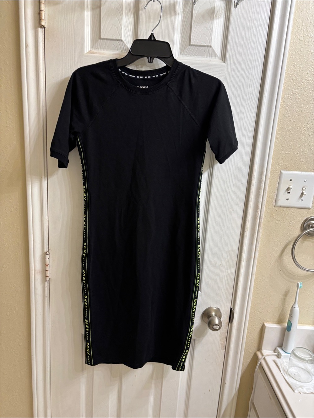DKNY Sport Black T-Shirt with White Logo. NWOT
